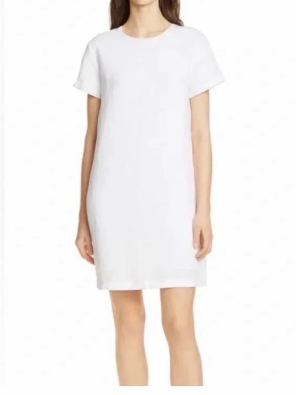 Jenni Kayne White Short Sleeve Shift Mini Dress